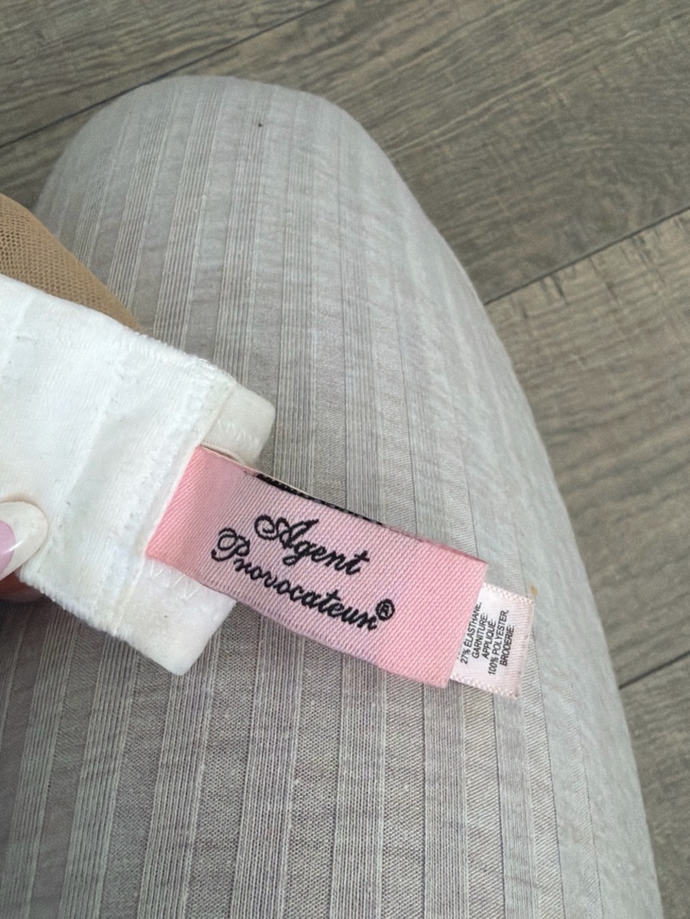 Agent Provocateur Sheer Embroidered Bra in Ivory - Picture 2 of 4